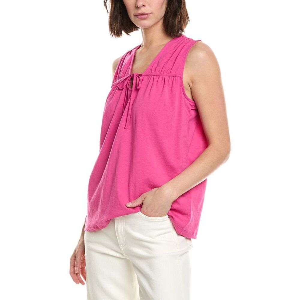 Stella Parker Womens Brighton Ruched Tie Top, Pink